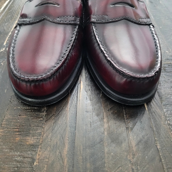 GH Bass Weejuns Polished Leather Penny Loafers Wine Men's Size 9D - Picture 2 of 11